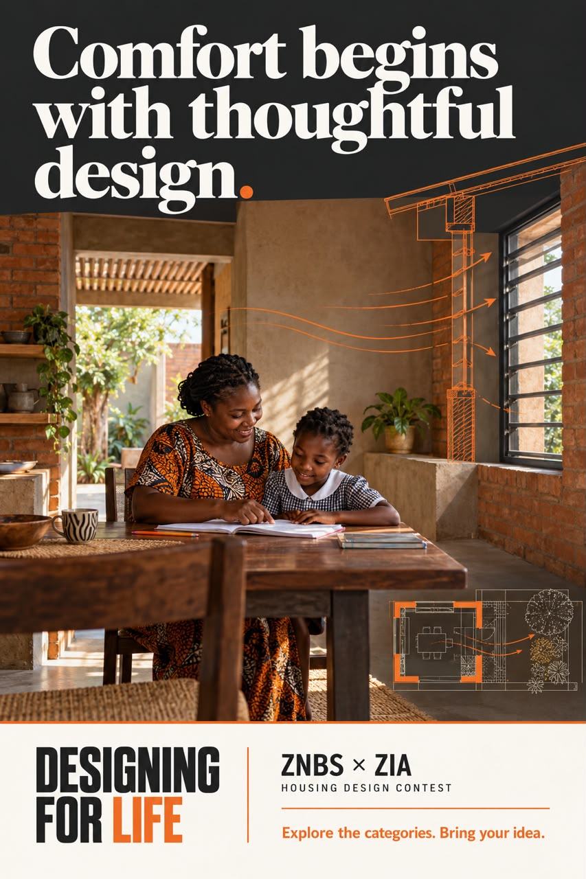 Comfort begins with thoughtful design — a mother and daughter reading in a shaded, airy Zambian home